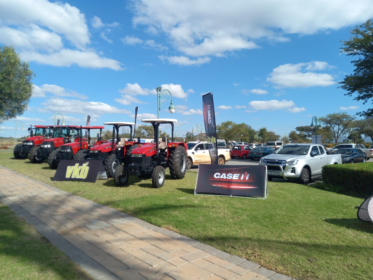 Display of Case tractors at Meropa Casino Polokwane